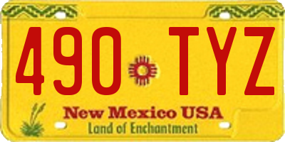NM license plate 490TYZ