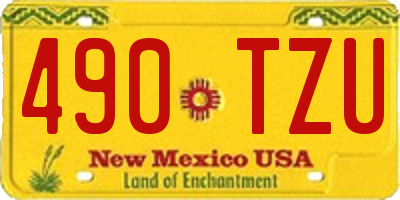 NM license plate 490TZU