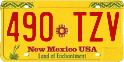 NM license plate 490TZV