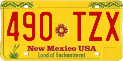 NM license plate 490TZX