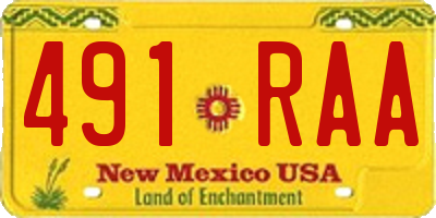 NM license plate 491RAA