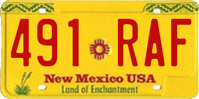 NM license plate 491RAF