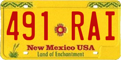 NM license plate 491RAI