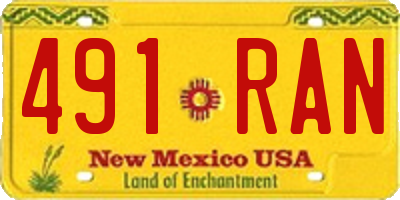 NM license plate 491RAN