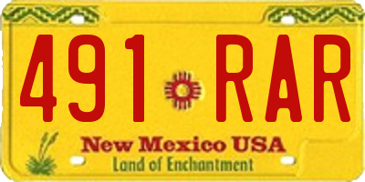NM license plate 491RAR