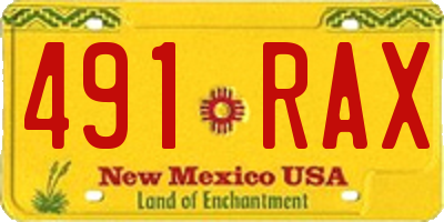 NM license plate 491RAX