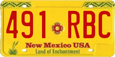 NM license plate 491RBC