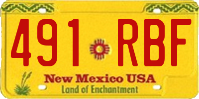 NM license plate 491RBF