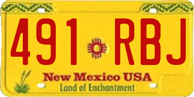 NM license plate 491RBJ