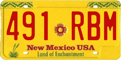 NM license plate 491RBM
