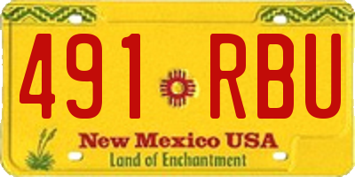 NM license plate 491RBU