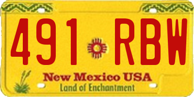 NM license plate 491RBW