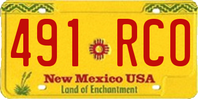 NM license plate 491RCO