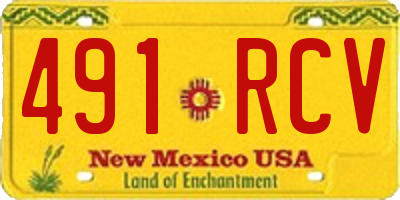 NM license plate 491RCV