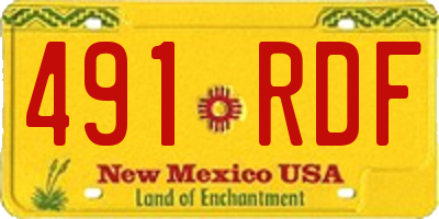 NM license plate 491RDF