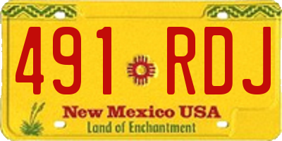 NM license plate 491RDJ