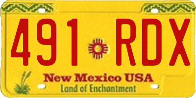 NM license plate 491RDX