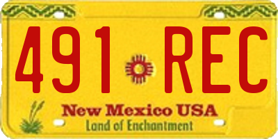 NM license plate 491REC