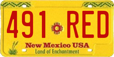 NM license plate 491RED