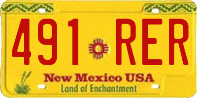 NM license plate 491RER