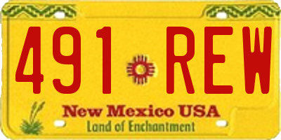 NM license plate 491REW