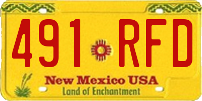 NM license plate 491RFD
