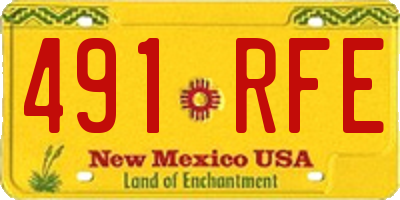 NM license plate 491RFE