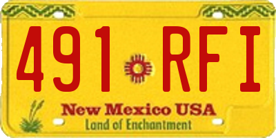 NM license plate 491RFI
