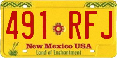 NM license plate 491RFJ