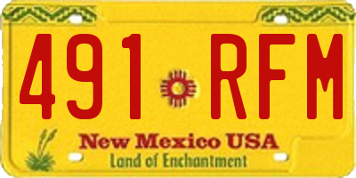 NM license plate 491RFM