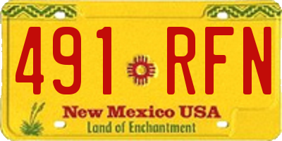 NM license plate 491RFN