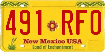 NM license plate 491RFO