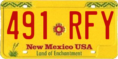 NM license plate 491RFY