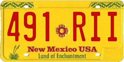 NM license plate 491RII