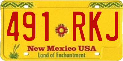 NM license plate 491RKJ