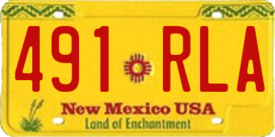 NM license plate 491RLA