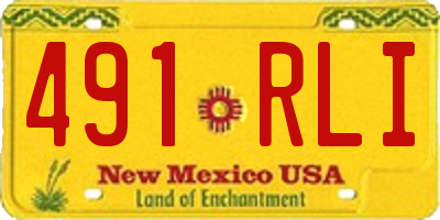 NM license plate 491RLI