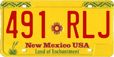 NM license plate 491RLJ