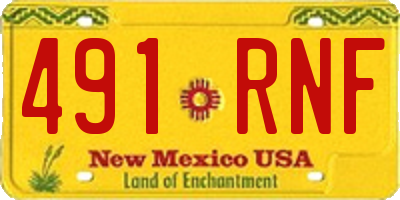 NM license plate 491RNF