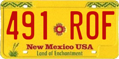 NM license plate 491ROF