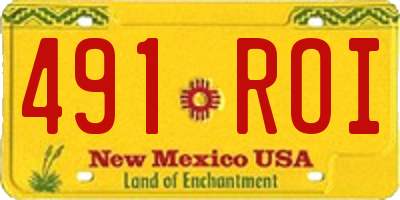 NM license plate 491ROI
