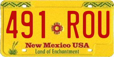 NM license plate 491ROU