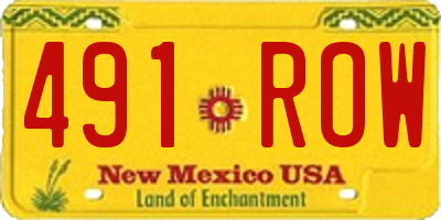 NM license plate 491ROW