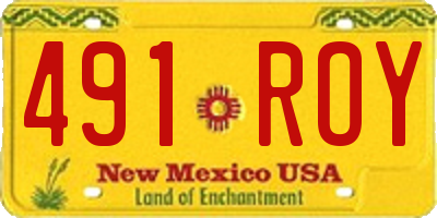 NM license plate 491ROY
