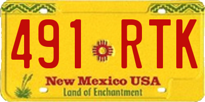 NM license plate 491RTK