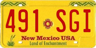 NM license plate 491SGI