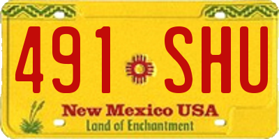 NM license plate 491SHU