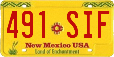 NM license plate 491SIF