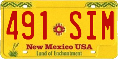 NM license plate 491SIM