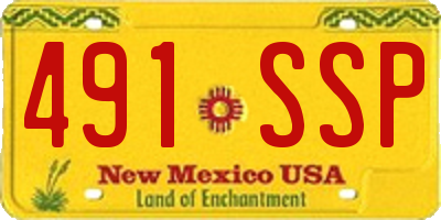 NM license plate 491SSP